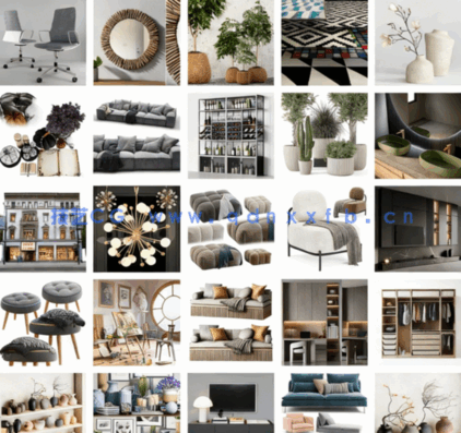 精品家具装饰等3D模型合集2024年第八季(图1)