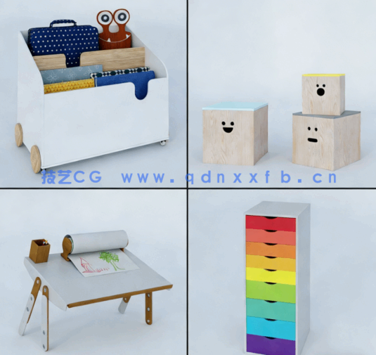 [家具模型] 44组儿童玩具家具装饰相关3D模型合集 Evermotion Archmodels第244季(图2)