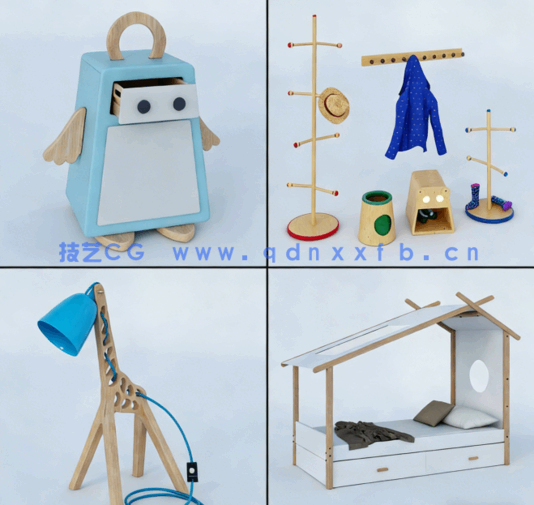 [家具模型] 44组儿童玩具家具装饰相关3D模型合集 Evermotion Archmodels第244季(图3)