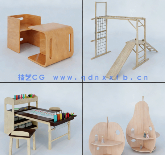 [家具模型] 44组儿童玩具家具装饰相关3D模型合集 Evermotion Archmodels第244季(图5)