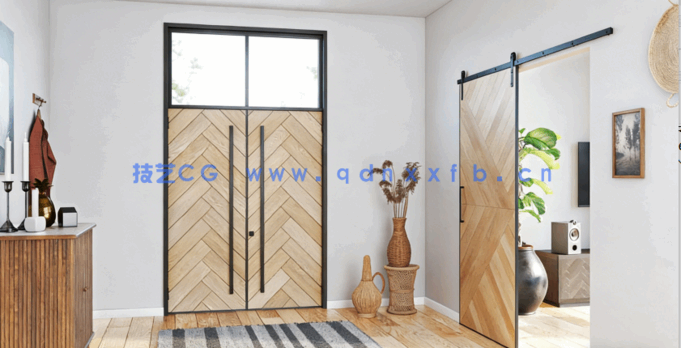 [家具模型] 126组高品质现代门大门车库门等门类家具3D模型合集 Evermotion Archmodels第243季(图2)