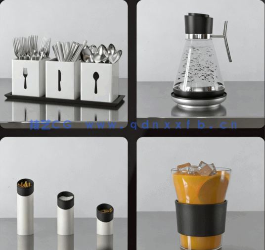 [家具模型] 44组高品质厨房用具餐具3D模型合集 Evermotion Archmodels第145季(图6)