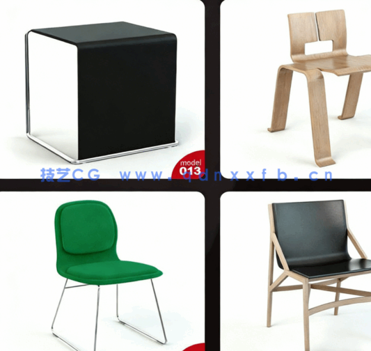 [家具模型] 80组高品质现代风格座椅椅子家具3D模型合集 Evermotion Archmodels第125季(图3)