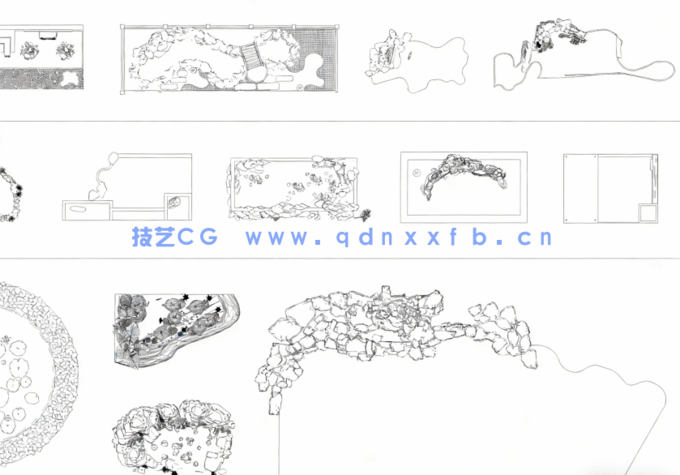 2026年最新鱼池CAD图库CAD观赏鱼池CAD私家水景CAD水庭园CAD鱼溏(图3)