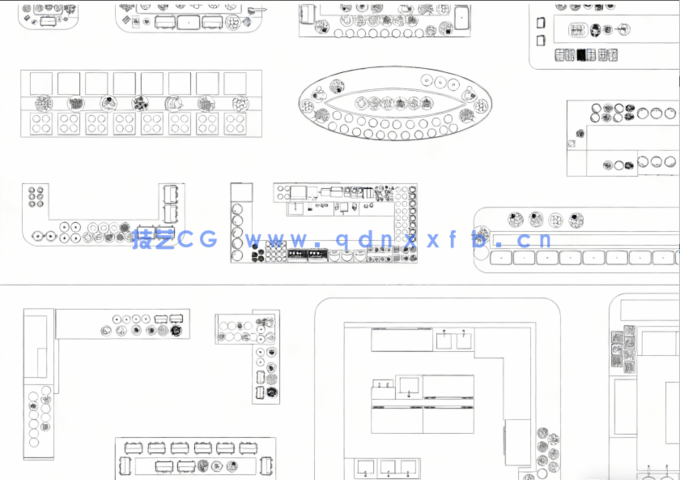2026年最新自助餐厅餐台CAD图库CAD调料台CAD直线型餐台CAD岛型餐台CAD双面取餐台(图4)