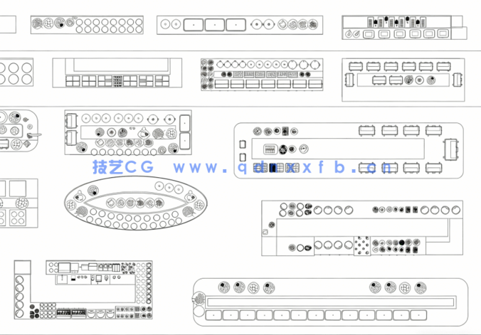 2026年最新自助餐厅餐台CAD图库CAD调料台CAD直线型餐台CAD岛型餐台CAD双面取餐台(图3)