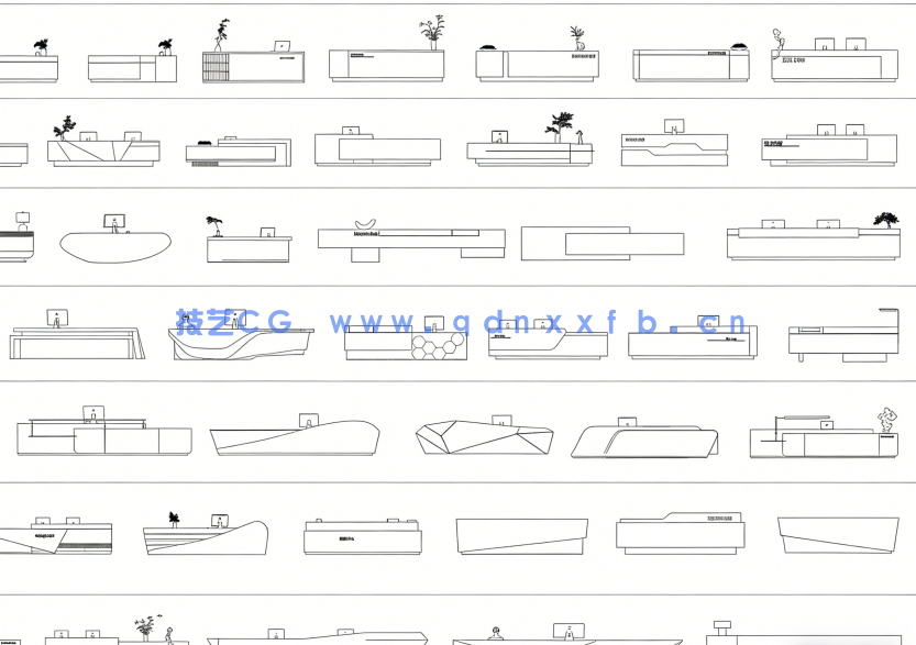 2026年最新迎宾台CAD图库CAD前台CAD接待台CAD服务台CAD发言台(图4)