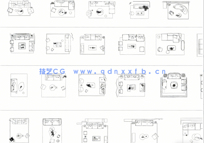 2026年最新家装客厅沙发组合CAD图库CAD沙发CAD茶几CAD地毯CAD组合沙发(图2)