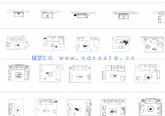 2026年最新家装客厅沙发组合CAD图库CAD沙发CAD茶几CAD地毯CAD组合沙发(图4)