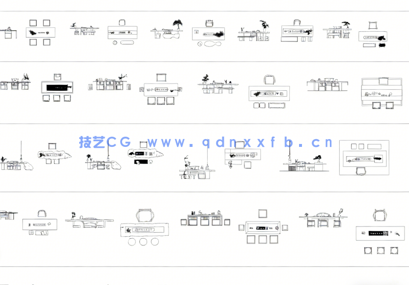  2026年最新新中式茶桌椅组合CAD图库CAD茶桌CAD椅子(图3)