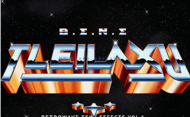 80年代复古科幻特效3D文字样式PSD模板(图4)