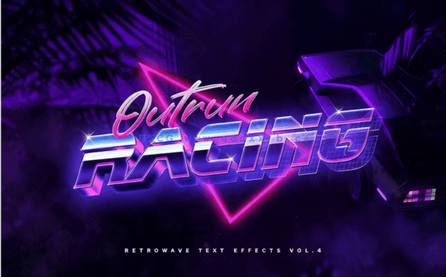 80年代复古科幻特效3D文字样式PSD模板(图3)