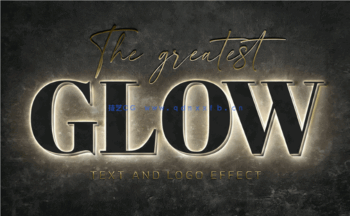 墙体背景发光描边文字PSD模板合集(图1)