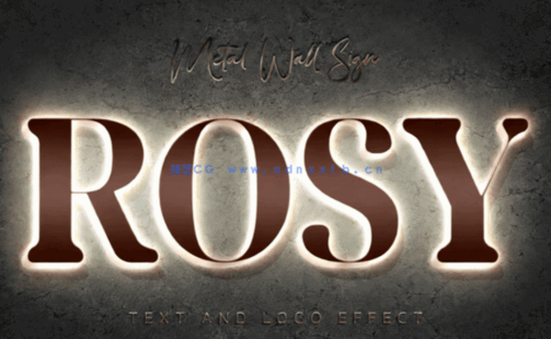 墙体背景发光描边文字PSD模板合集(图6)