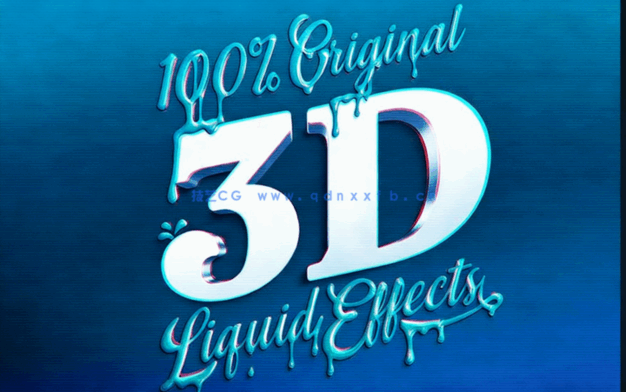 3D液体流出效果文字PSD模板合集(图3)