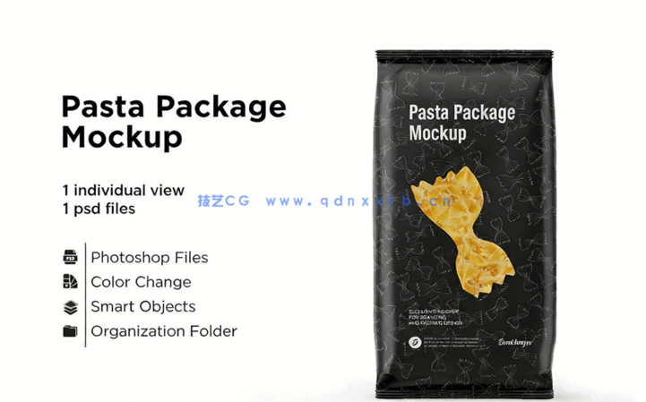 两头封口薯片类纸袋包装PSD模板合集(图1)
