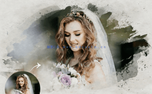 真实效果水彩画照片PSD模板合集(图3)