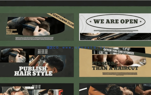 理发店理发过程广告宣传PSD模板合集(图5)