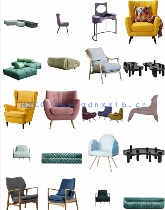 室内软装设计家具素材PNG免抠家具(图1)