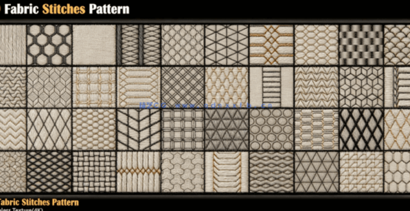  Artstation 40组Substance皮革织物针法图案材质预设(图5)
