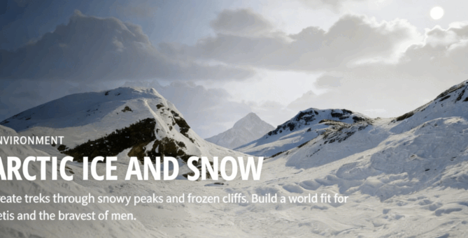 [建筑景观] Megascans北极冰雪自然雪地相关3D模型与材质合集(图1)