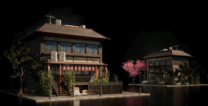 [建筑景观] 日本传统现代融合城市与乡村建筑环境场景3D模型合集(图4)