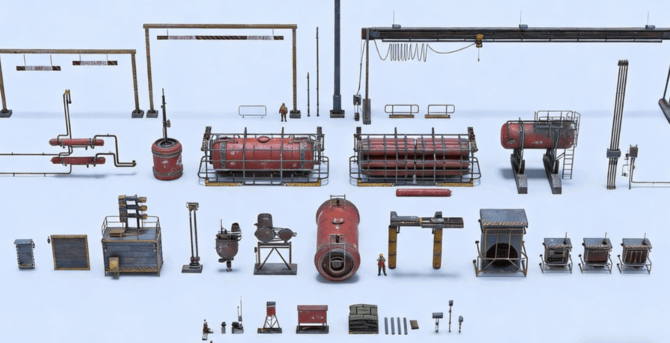 [建筑景观] 钢铁工厂石油炼厂等工业区环境场景3D模型合集 BMS出品(图6)