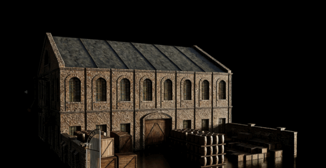 [建筑景观] 蒸汽朋克工业革命复古建筑场景3D模型(图3)