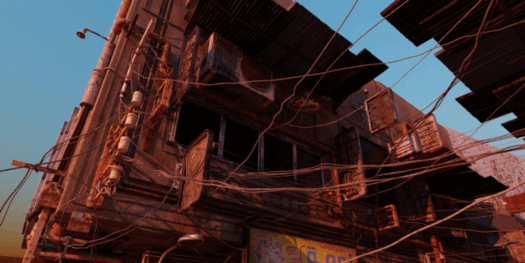 [建筑景观] 赛博朋克风格开罗街头小巷建筑环境场景3D模型(图3)