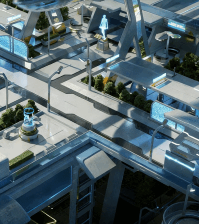 [建筑景观] 高科技城市街道景观建筑环境场景3D模型合集(图1)