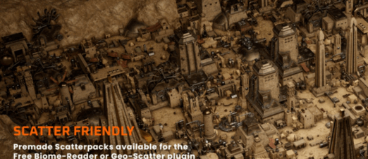 [建筑景观] 沙漠帝国科幻奇幻建筑景观环境场景3D模型(图4)