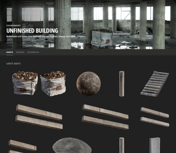 [建筑景观] Megascans建筑基础结构柱子横梁等3D模型与材质合集(图1)