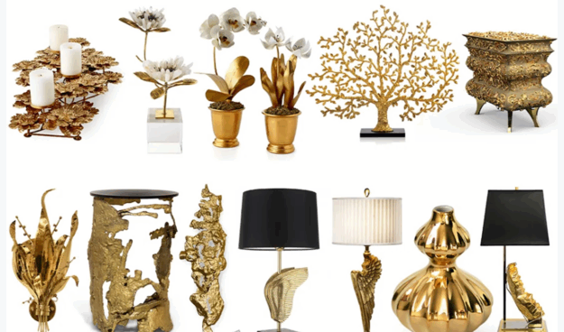 金色系列家具灯饰布艺饰品等软装素材(图4)