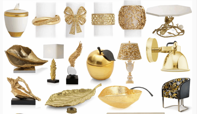 金色系列家具灯饰布艺饰品等软装素材(图5)