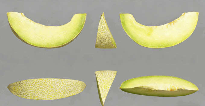 加利亚甜瓜水果模型 Galia Melon Fruit model(图2) 加利亚甜瓜水果模型 Galia Melon Fruit model(图2)