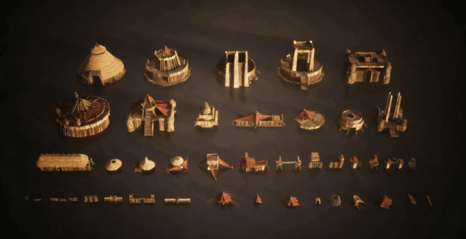 C4D原始社会上古部落建筑模型合集素材包(图4)