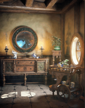 [家具模型] 中世纪复古科幻走廊家具道具室内设计3D模型合集(图1)