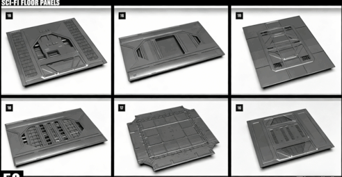 [家具模型] 50组高质量科幻金属质感地板地面3D模型合集(图4)