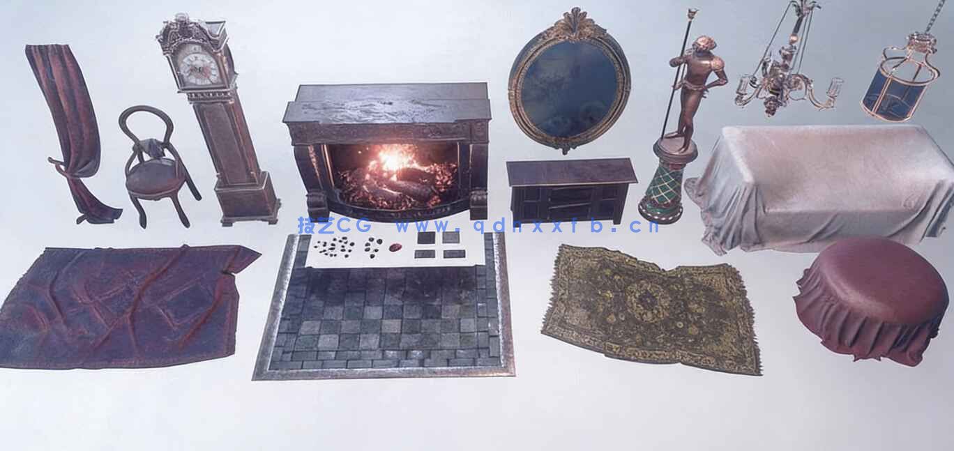 19世纪末古老宅邸大厅场景UE游戏素材(图7)