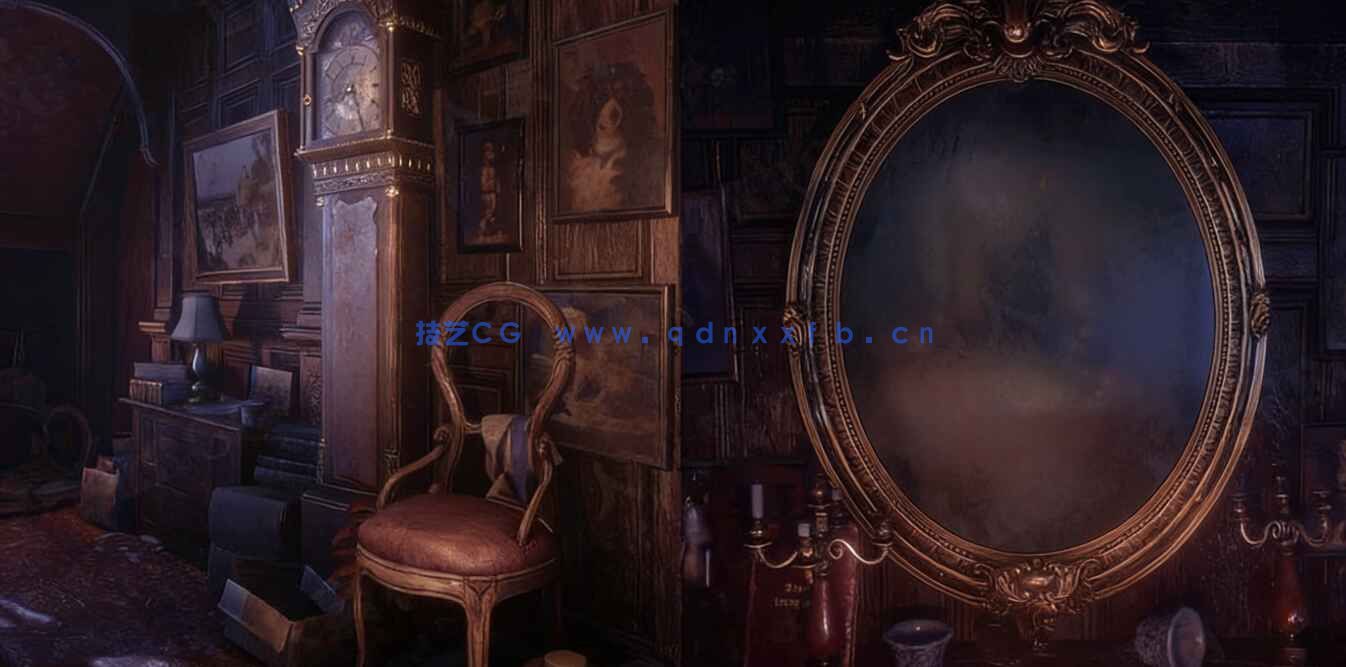 19世纪末古老宅邸大厅场景UE游戏素材(图2)