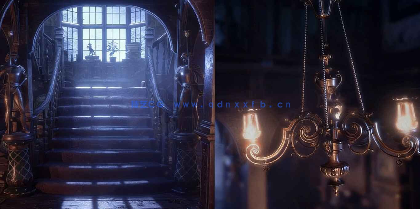 19世纪末古老宅邸大厅场景UE游戏素材(图5)