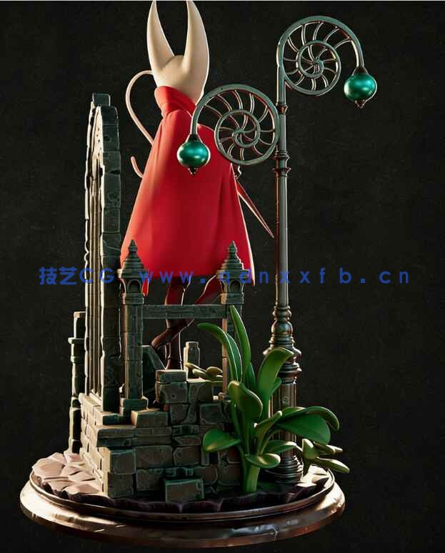 [3D打印人物] 黄蜂女Hornet持剑《空洞骑士》游戏角色雕刻手办3D打印模型(图2)