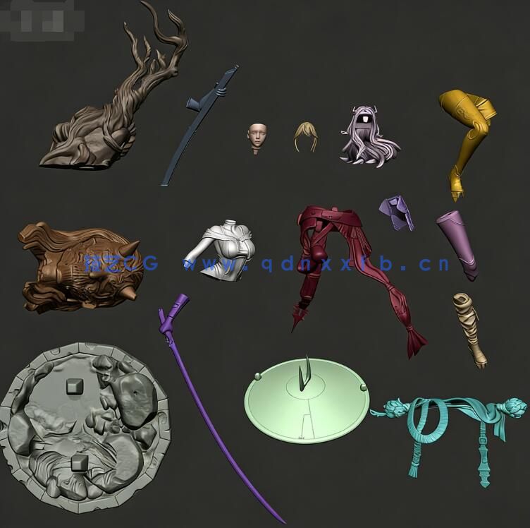 [3D打印人物] 流浪剑士Scarlet《剑星》游戏角色雕刻手办3D打印模型(图9)