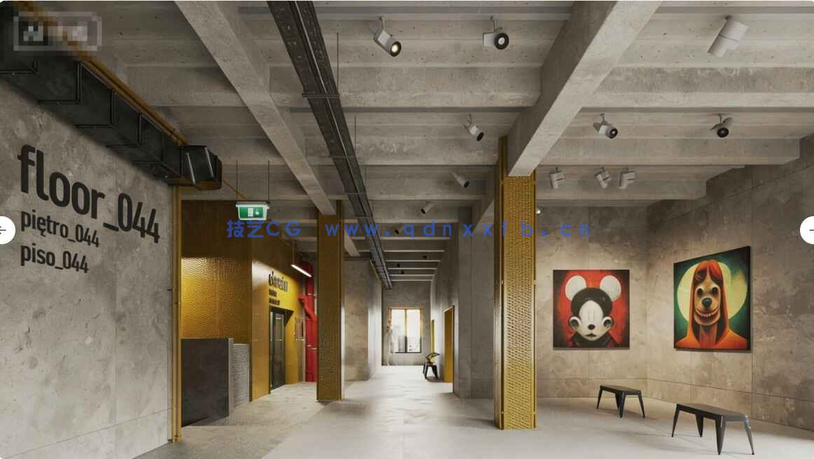 [室内设计] 15组画廊艺术馆办公室等公共室内场景3D模型合集 Evermotion第66季(图2)