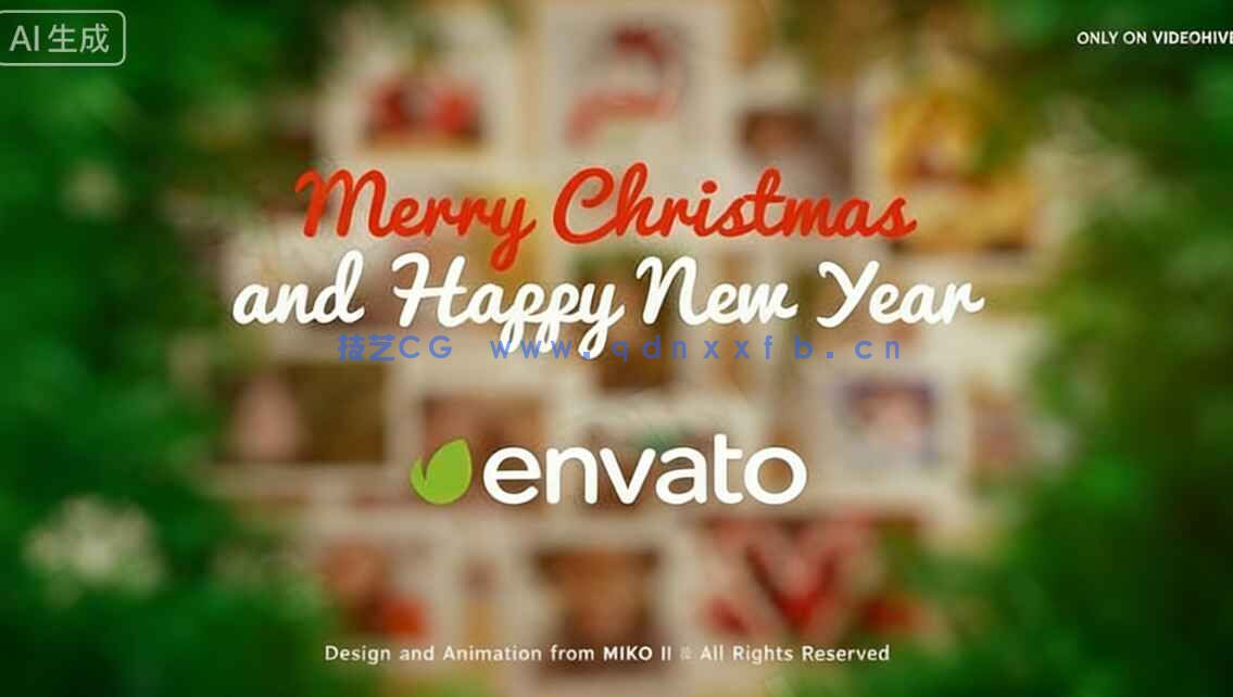 圣诞祝福照片 LOGO 片头PR模板(图1)