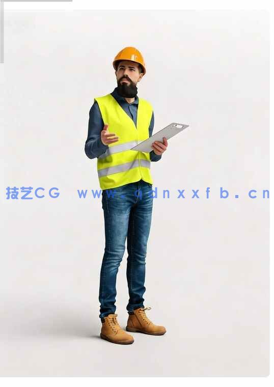 [独立角色] 工人施工现场工厂环境主题人物高品质3D模型素材合集(图4)
