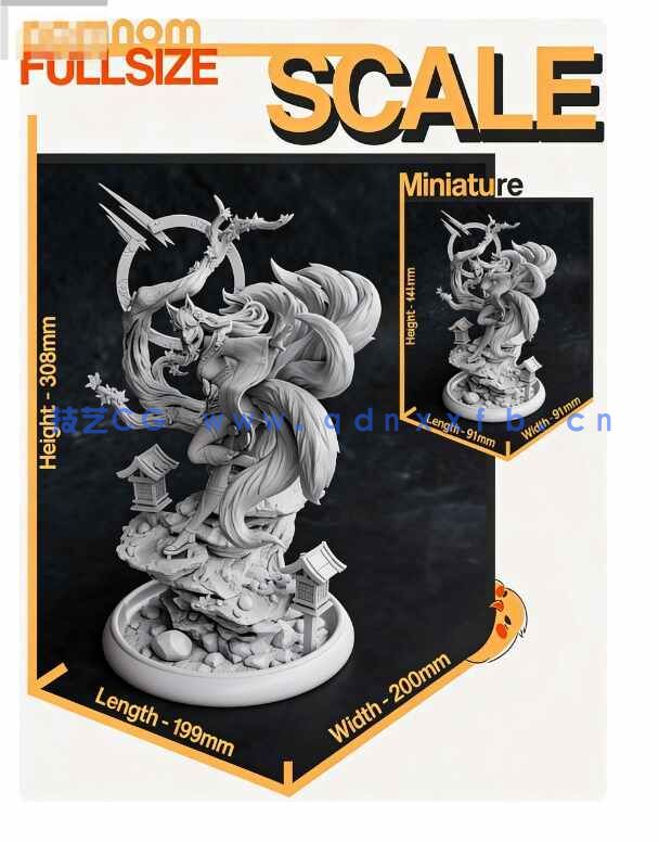 [独立角色] 九尾妖狐阿狸《英雄联盟》游戏角色雕塑雕刻3D模型(图5)