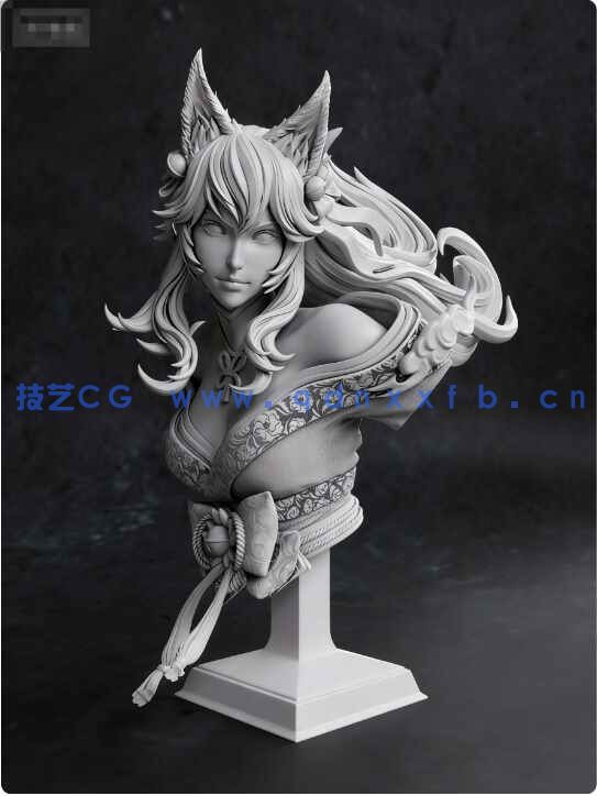 [独立角色] 九尾妖狐阿狸《英雄联盟》游戏角色雕塑雕刻3D模型(图3)