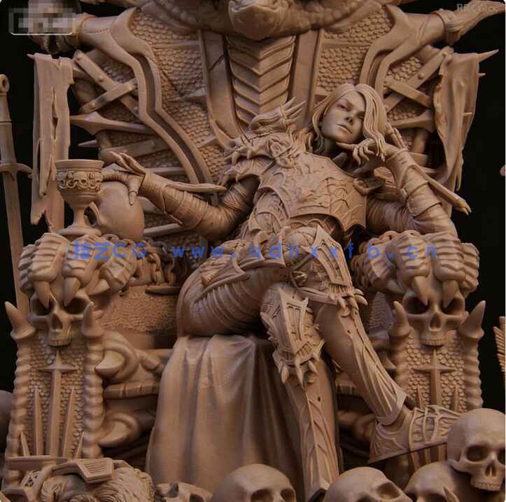 [独立角色] Aleehra龙骑士王座人物角色雕刻手办3D打印模型(图2)