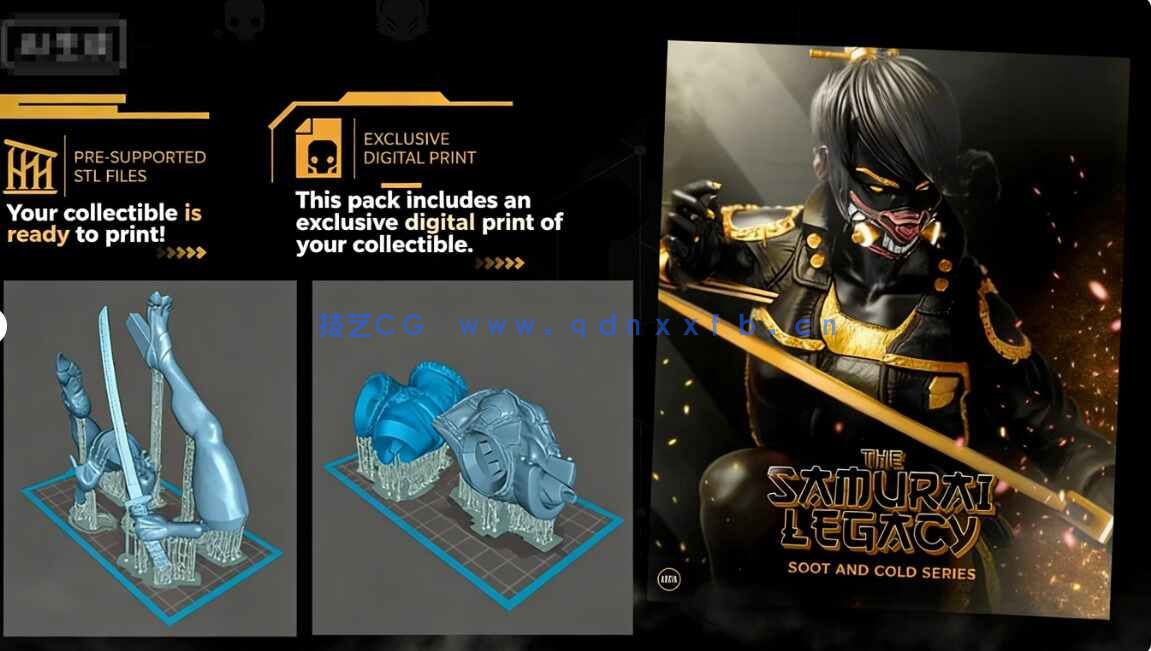 [独立角色] 女武士剑客角色雕塑3D打印模型(图6)